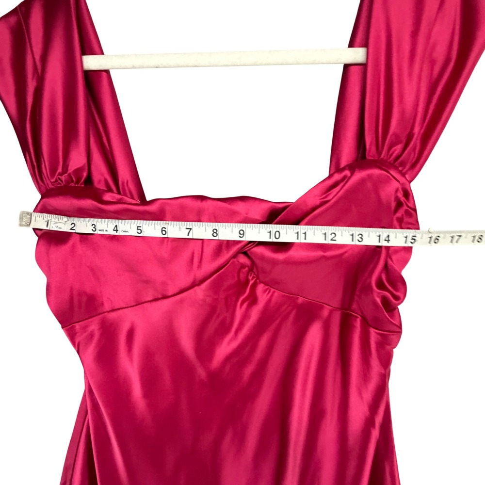 Hello Molly Shine Of Pearls Satin Maxi Dress Womens L Pink Off Shoulder Formal - Picture 7 of 16